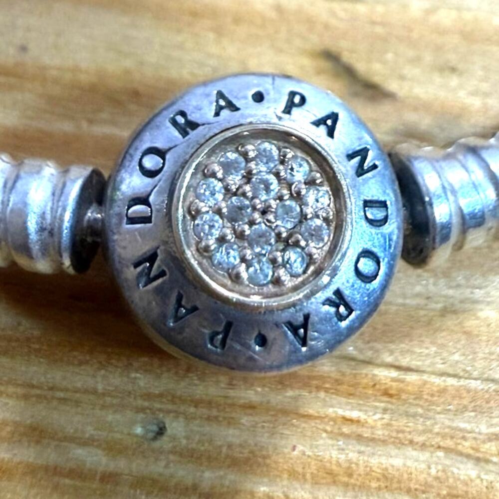 Pandora 590741CZ Signature Bracelet Sterling 14K Gold CZ Clasp Retired